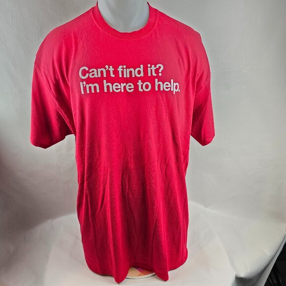 Target Employe Uniform T Shirt Mens 2XL Red Target Can't Find it? Work 1244 - Picture 1 of 8